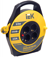 IEK Катушка УК10 с т/з 4 места 2Р+PЕ/10м 3х1,0 мм2 Industrial