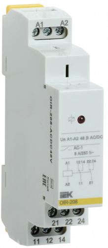 IEK ONI Промежуточное реле OIR 2 контакта (8А) 48 В AC/DC