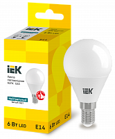 Лампа светодиодная ALFA G45 шар 6Вт 230В 4000К E14 IEK