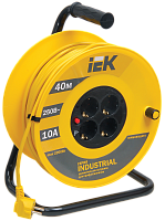 IEK Катушка УК40 с т/з 4 места 2Р+PЕ/40м 3х1,0 мм2 "Industrial"