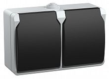 IEK РСб22-3-ФСр Розетка двухместная с з/к для открытой установки IP54