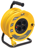 IEK Катушка УК30 с т/з 4 места 2Р+PЕ/30м 3х1,0 мм2 "Industrial"