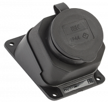 IEK РБу13-1-0м Розетка с защитной крышкой угловая настенная ОМЕГА IP44