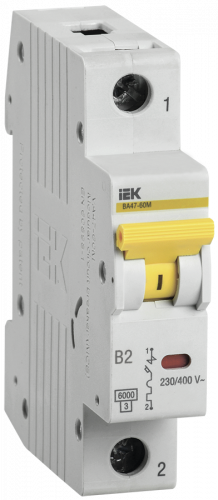 IEK Автоматический выключатель ВА47-60M 1Р 2А 6кА B