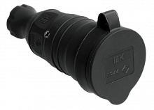 IEK РБп13-1-0м Розетка с защитной крышкой переносная ОМЕГА IP44