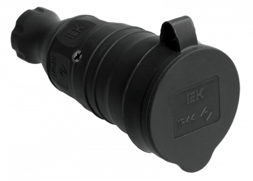 IEK РБп13-1-0м Розетка с защитной крышкой переносная ОМЕГА IP44